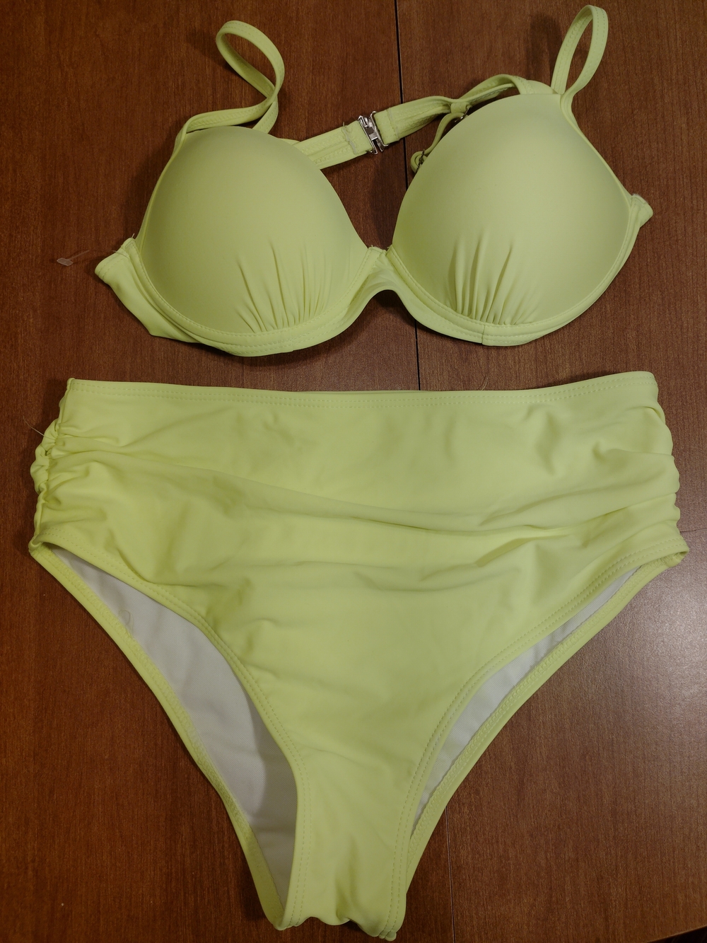 Light Yellow High-Waist Molded Bikini Set